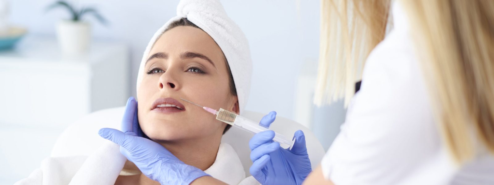 Woman at salon of medical aesthetics